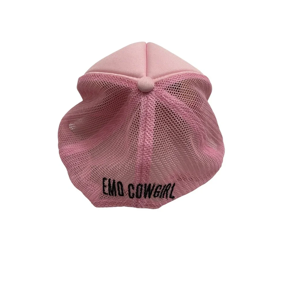 I Love Megan Moroney Emo Cowgirl Trucker Hat OSFM Pink Snapback Cap Tour Merch